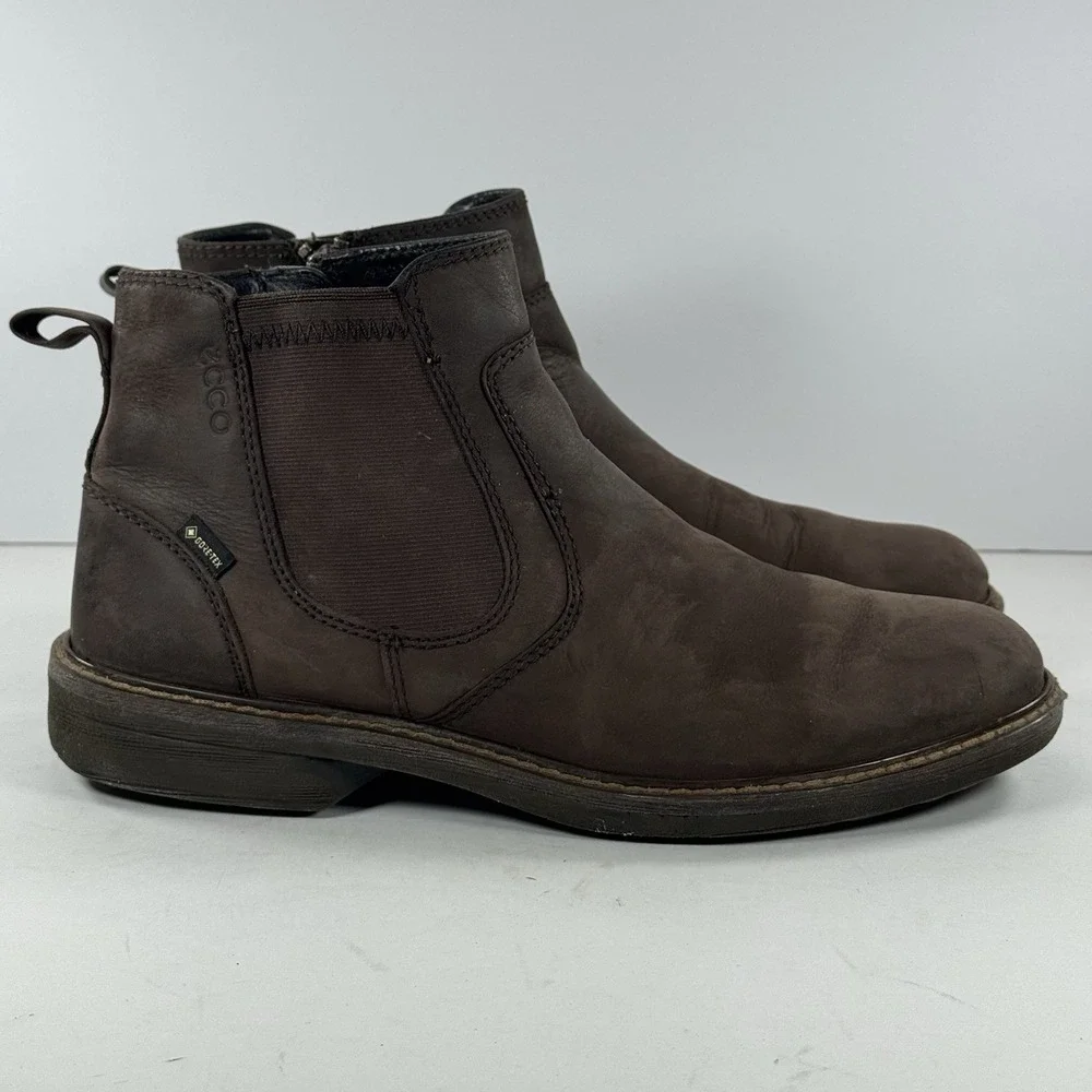 Ecco‎ Turn GTX  Brown Leather Casual Classic Side Zip Chukka Boots Men's Size 6